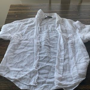 Zara white linen top